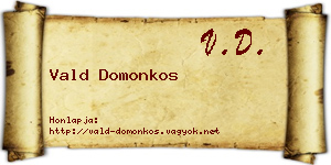 Vald Domonkos névjegykártya